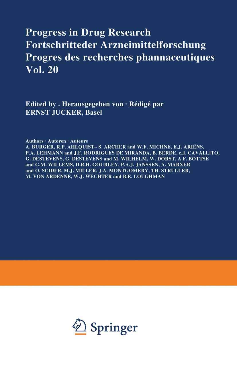 Progress in Drug Research/Fortschritte der Arzneimittelforschung/Progres des Recherches Pharmaceutiques book