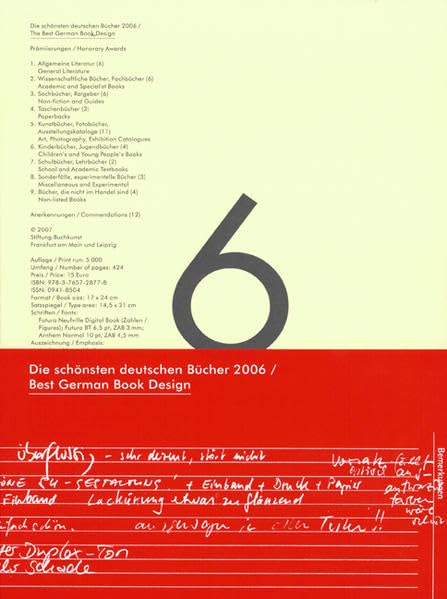 Die schönsten deutschen Bücher. Vorbildlich gestaltet in Satz, Druck, Bild, Einband. Prämiert von einer unabhängigen Jury: Die schönsten deutschen Bücher 2006 Film, Art & Culture