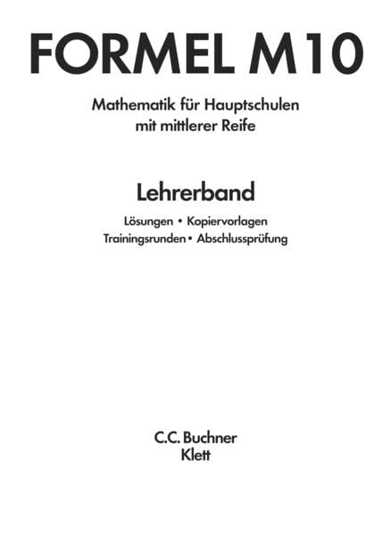 Formel, Mathematik für Hauptschulen in Bayern, Neuausgabe 10. Schuljahr, Lehrerband book