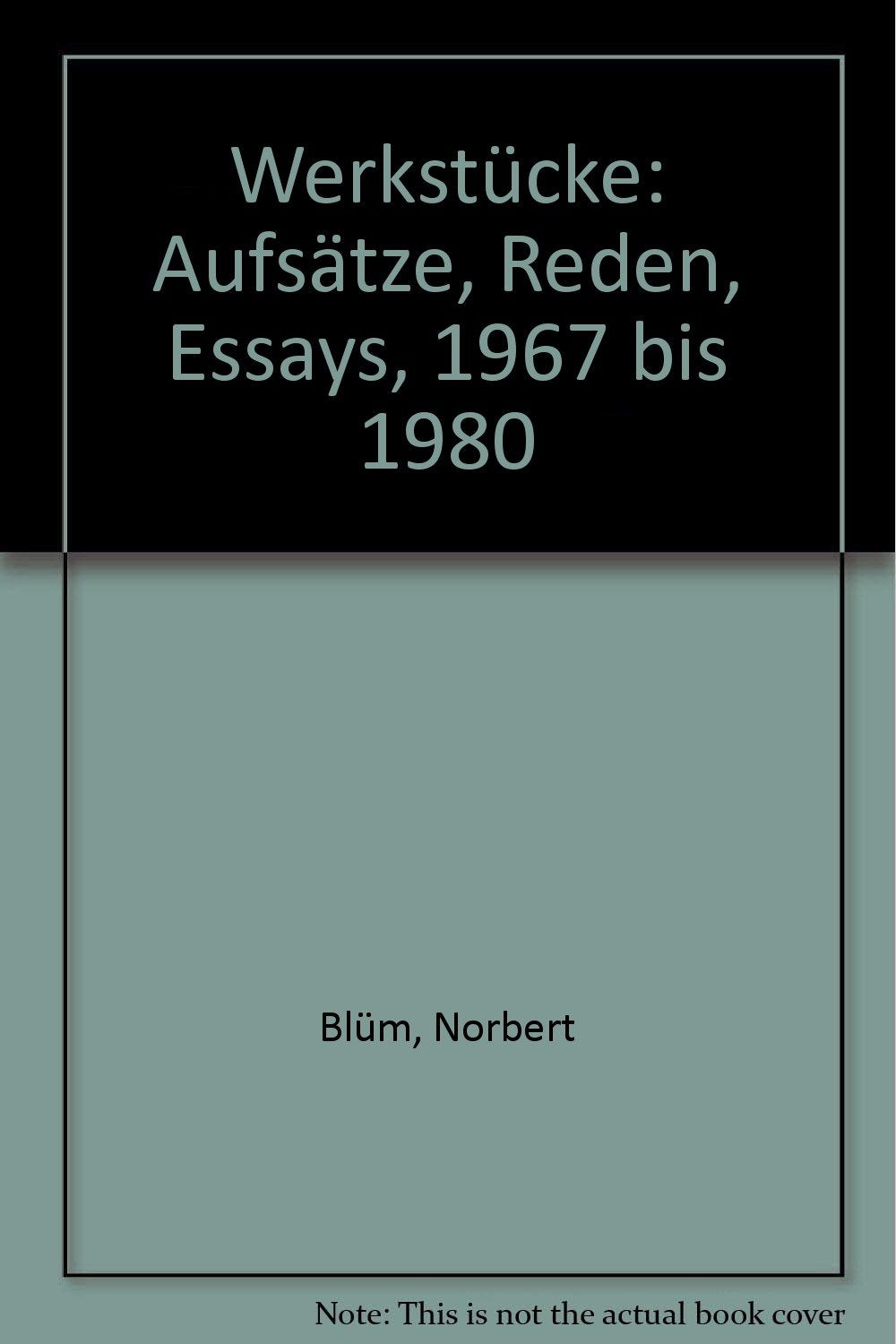 Werkstücke. Aufsätze, Essays, Reden. 1967 bis 1980 Politics & History