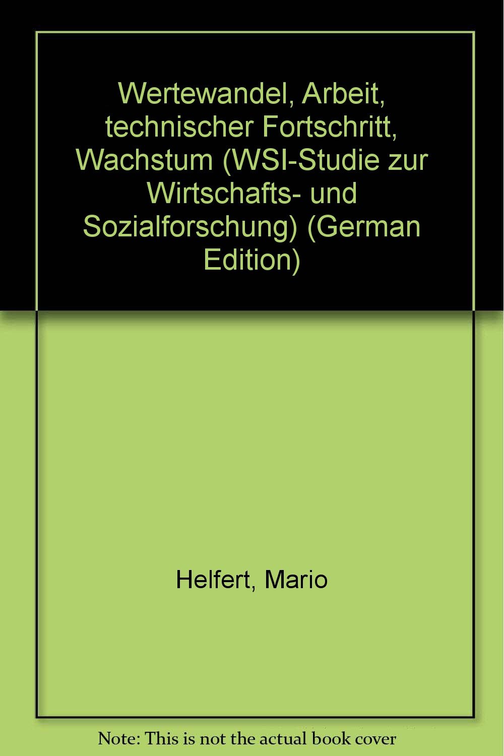 Product Image: Wertewandel, Arbeit, technischer Fortschritt, Wachstum