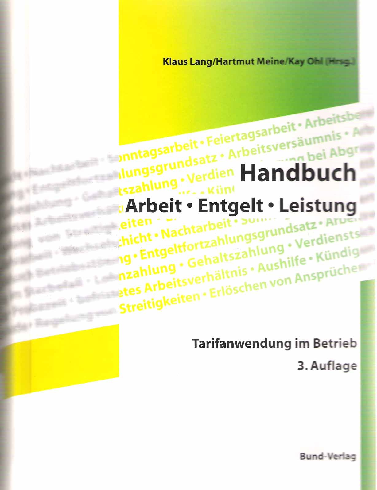 Handbuch Arbeit - Entgelt - Leistung. Tarifanwendung im Betrieb Business, Finance & Career