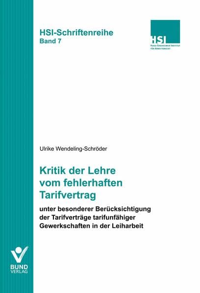 Kritik der Lehre vom fehlerhaften Tarifvertrag Law