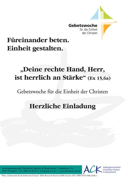 „Deine rechte Hand, Herr, ist herrlich an Stärke“ (Ex 15,6a): Ökumenischer Gottesdienst zur Gebetswoche für die Einheit der Christen 2018 Memories