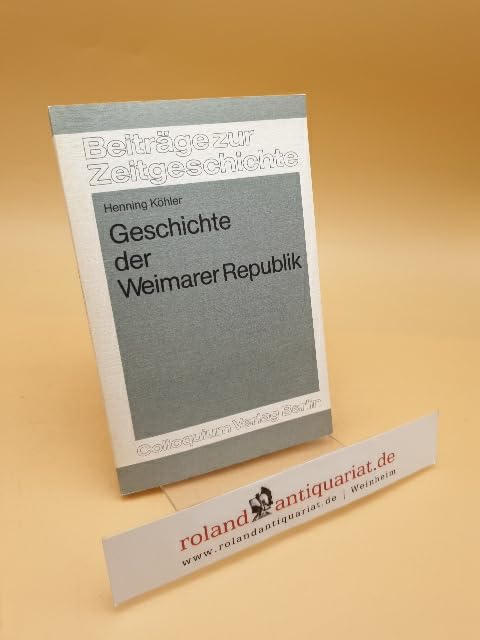 Geschichte der Weimarer Republik Books