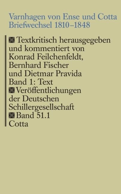 Briefwechsel 1810-1848 (Veröffentlichungen der Deutschen Schillergesellschaft, Bd. 51.1): Band 1: Text; Band 2: Kommentar Essays & Short Stories