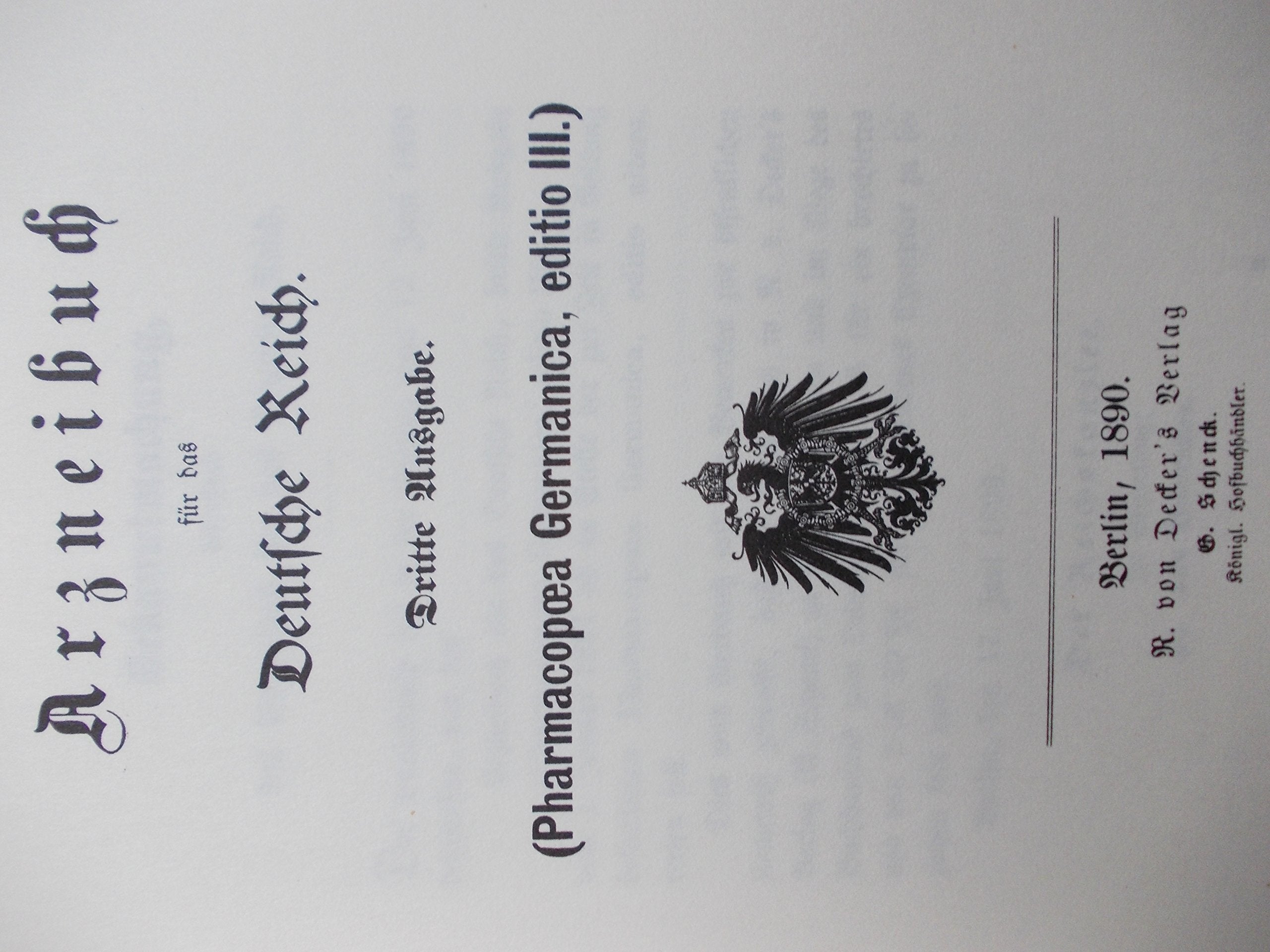 DAB 3: Arzneibuch für das Deutsche Reich Medicine