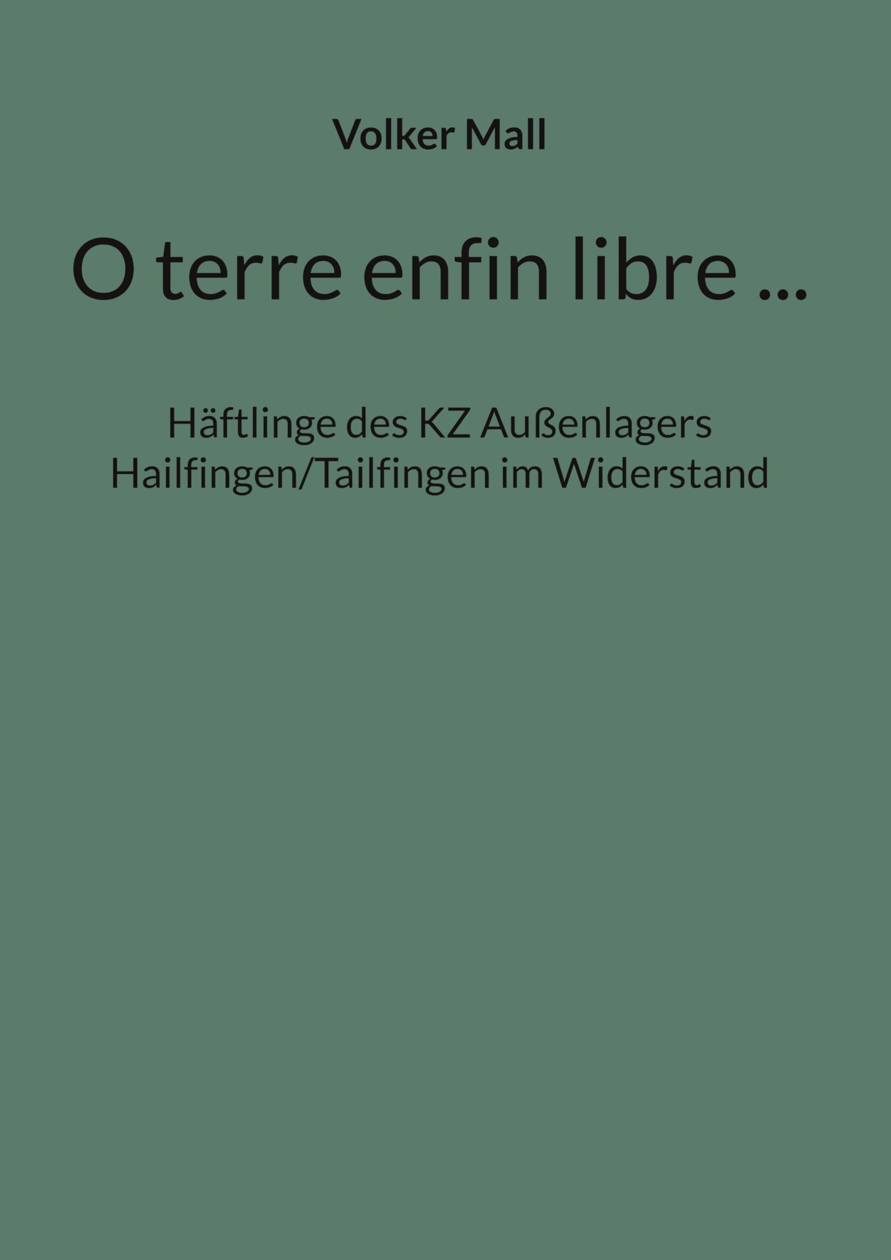 O terre enfin libre ...: Häftlinge des KZ Außenlagers Hailfingen/Tailfingen im Widerstand Books
