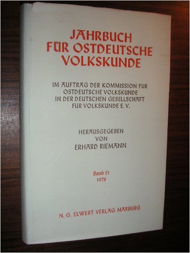 Jahrbuch für ostdeutsche Volkskunde General education