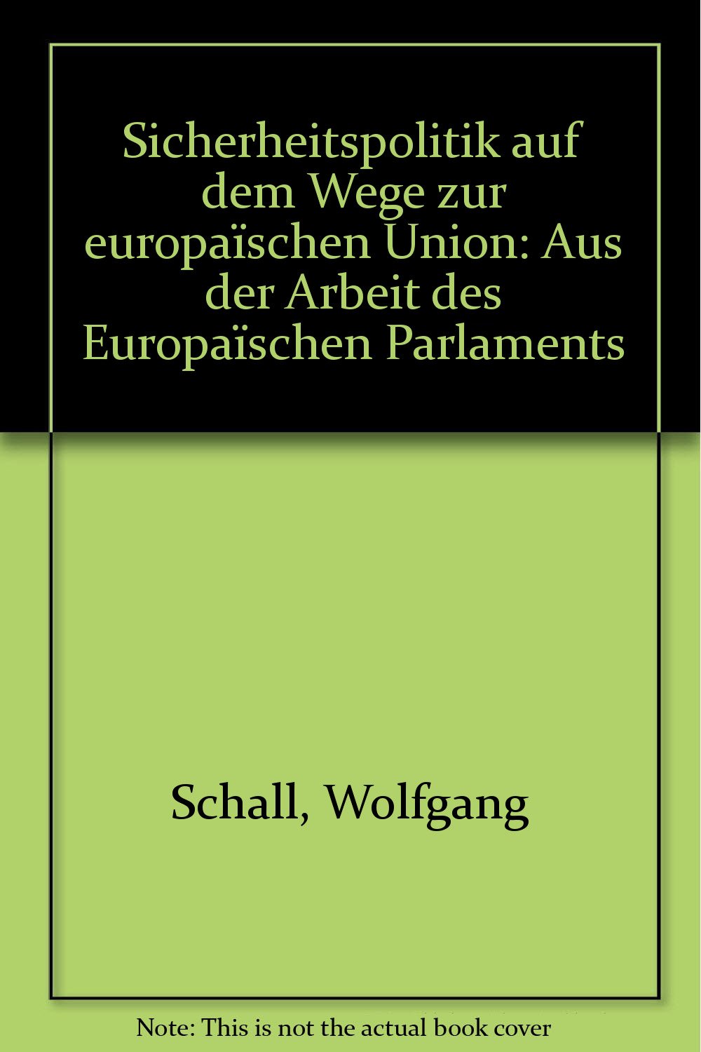Sicherheitspolitik auf dem Wege zur Europäischen Union. Aus der Arbeit des Europäischen Parlaments Books
