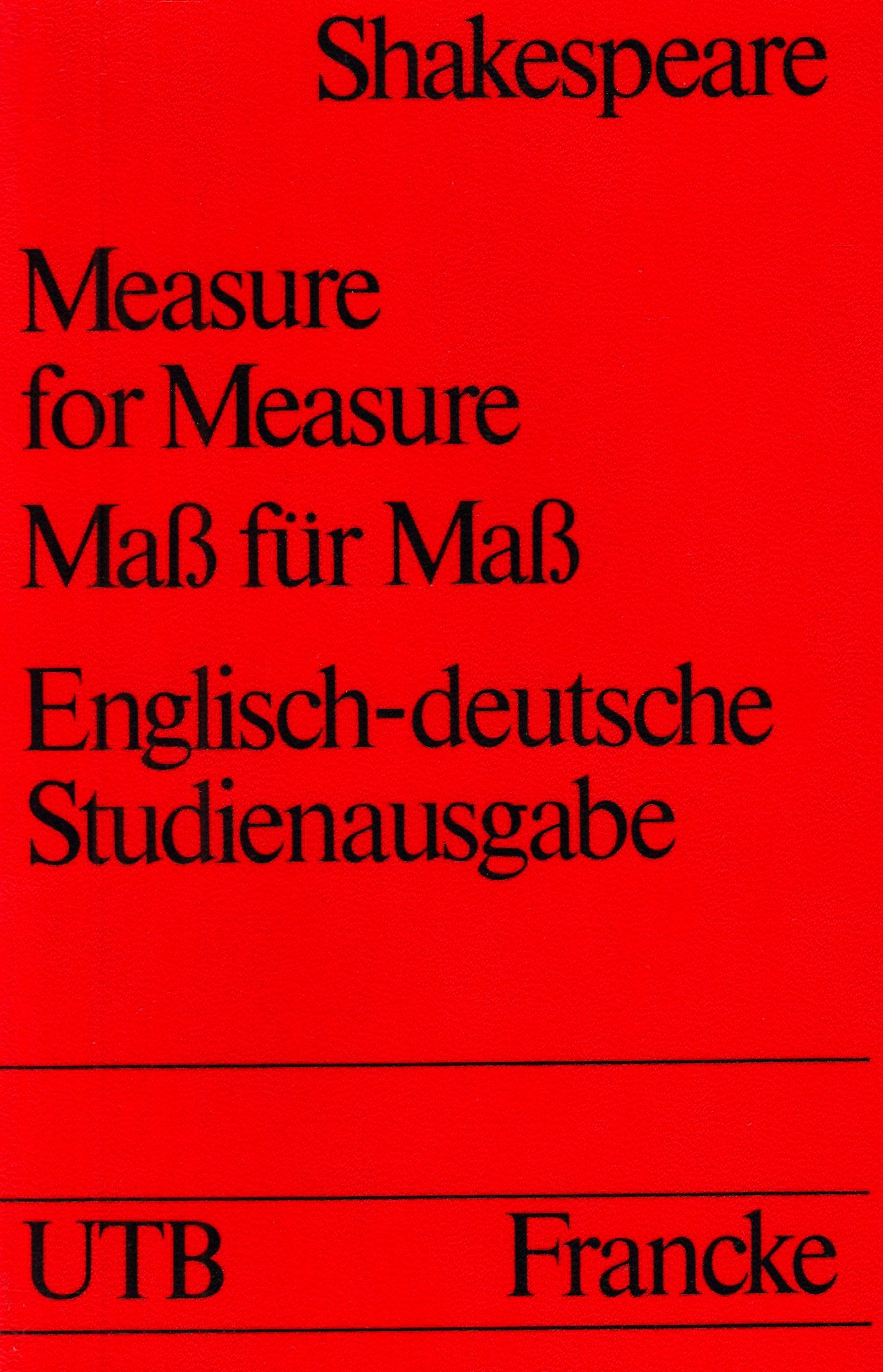 Measure for Measure /Mass für Mass (Englisch-Deutsche Studienausgaben) Books