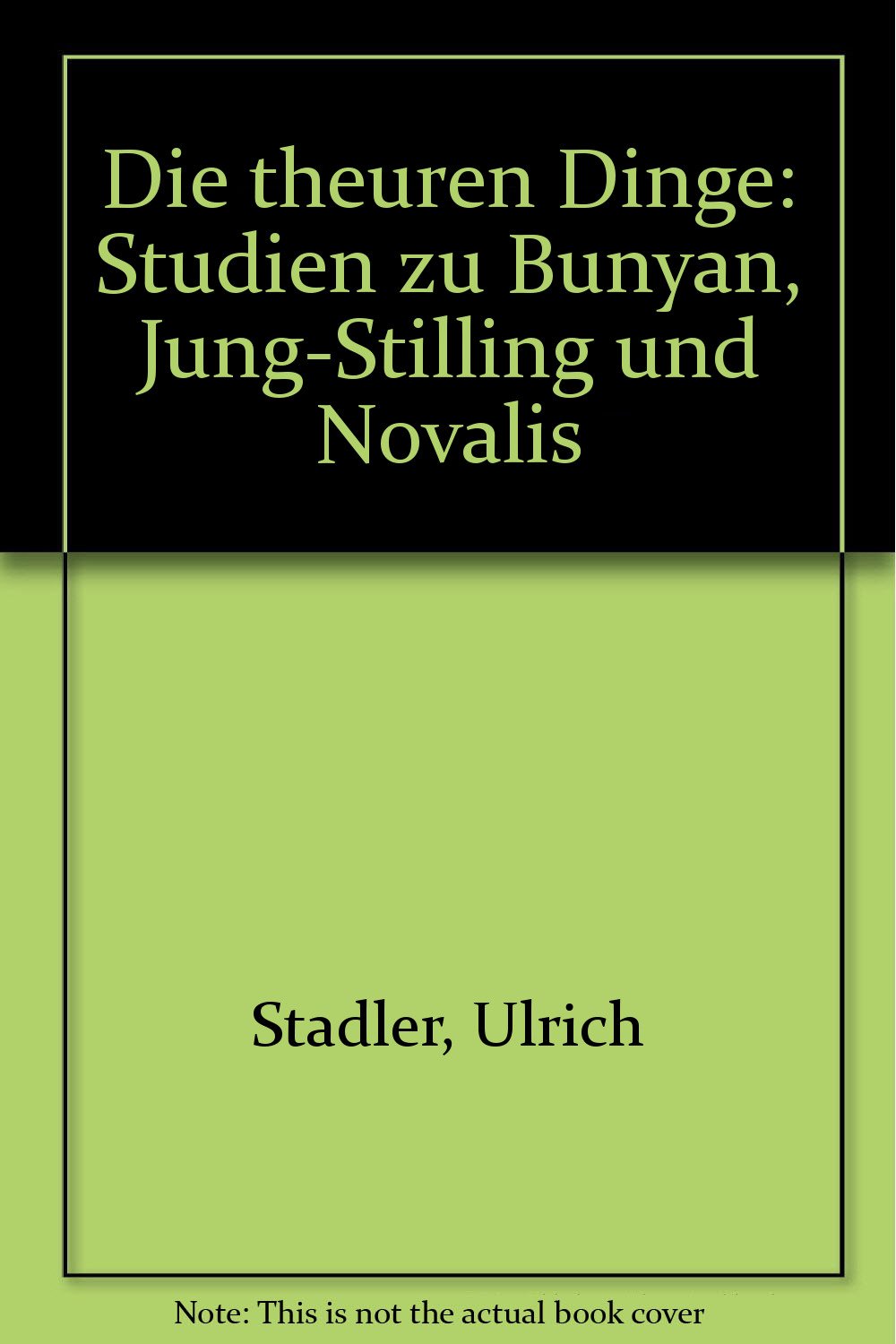 Die theuren Dinge: Studien zu Bunyan, Jung-Stillin book