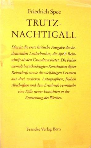 Sämtliche Schriften. Historisch-kritische Ausgabe: Sämtliche Schriften: Trutz-Nachtigall: Bd 1 Contemporary literature