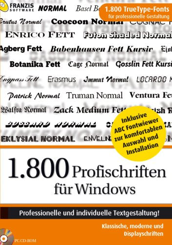1.800 Profischriften für Windows mit Vorschau Web & Graphic Design