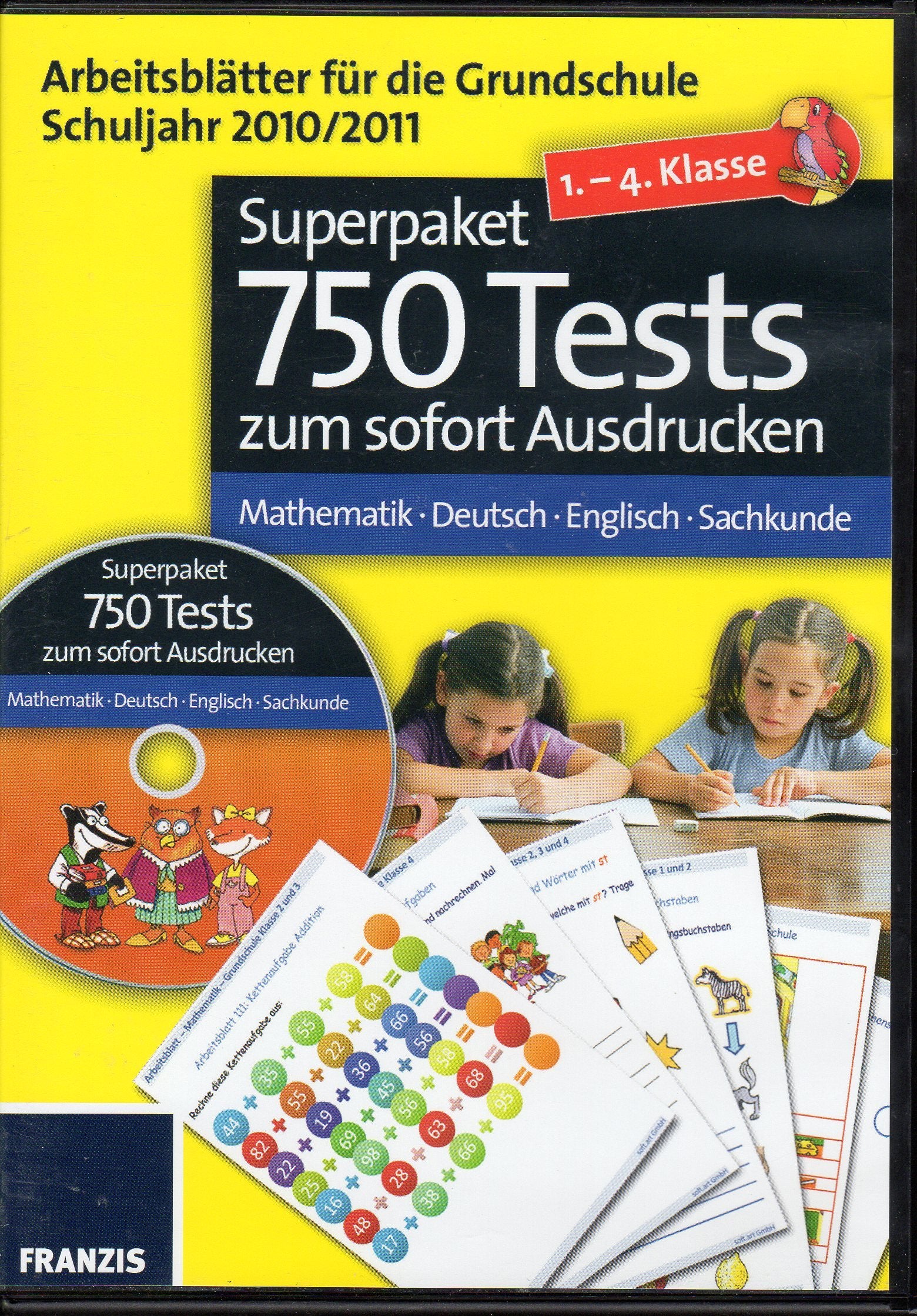 Arbeitsblätter Grundschule Schuljahr 2010 - 2011 - 1. bis 4. Klasse - Superpaket 750 Tests - Mathematik - Deutsch - Englisch - Sachkunde Other software