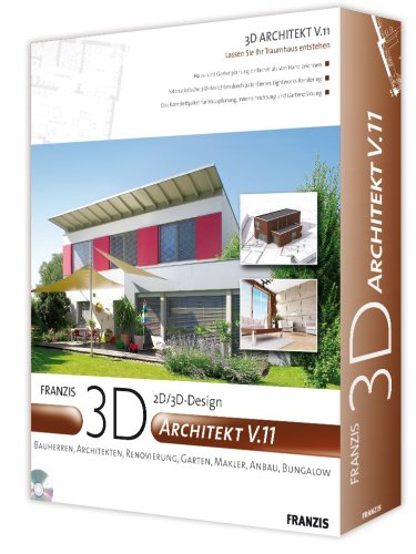 Franzis 3D Architekt V.11, CD-ROM: 2D/3D-Design. Bauherren, Architekten, Renovierung, Garten, Makler, Anbau, Bungalow Books