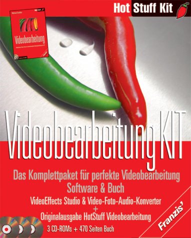 Videobearbeitung Kit, 3 CD-ROMs u. BuchDas Komplettpaket für perfekte Videobearbeitung. Buch: 'Hot Stuff Videobearbeitung'. CD: VideoEffects Studio & Video-Foto-Audio-Konverter. Für Windows 95/98/ME/XP/NT/2000 Books