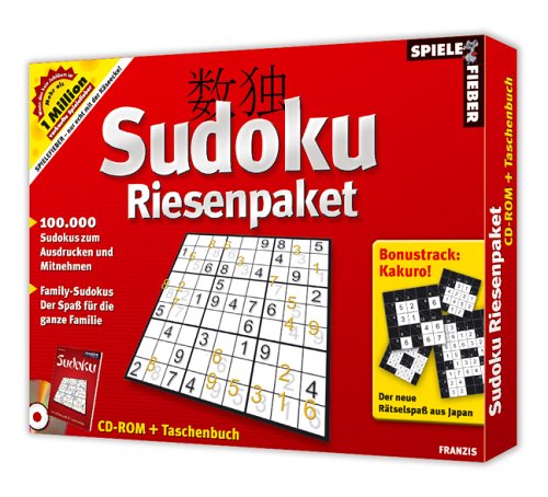 Sudoku Riesenpaket. CD-ROM für Windows 98 SE/ME/XP (SP1 & SP2). Spielefieber Games