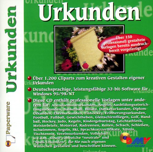 Urkunden, 1 CD-ROM Für Windows 95/98/NT ab 4.0 Hobbies & Leisure
