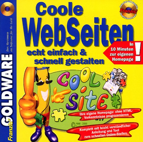 Coole Webseiten echt einfach & schnell gestalten, CD-ROM in Jewelcase In 10 Minuten zur eigenen Homepage. Für Windows 95/98/ME/NT 4 mit Internet Explorer oder Netscape Communicator Music