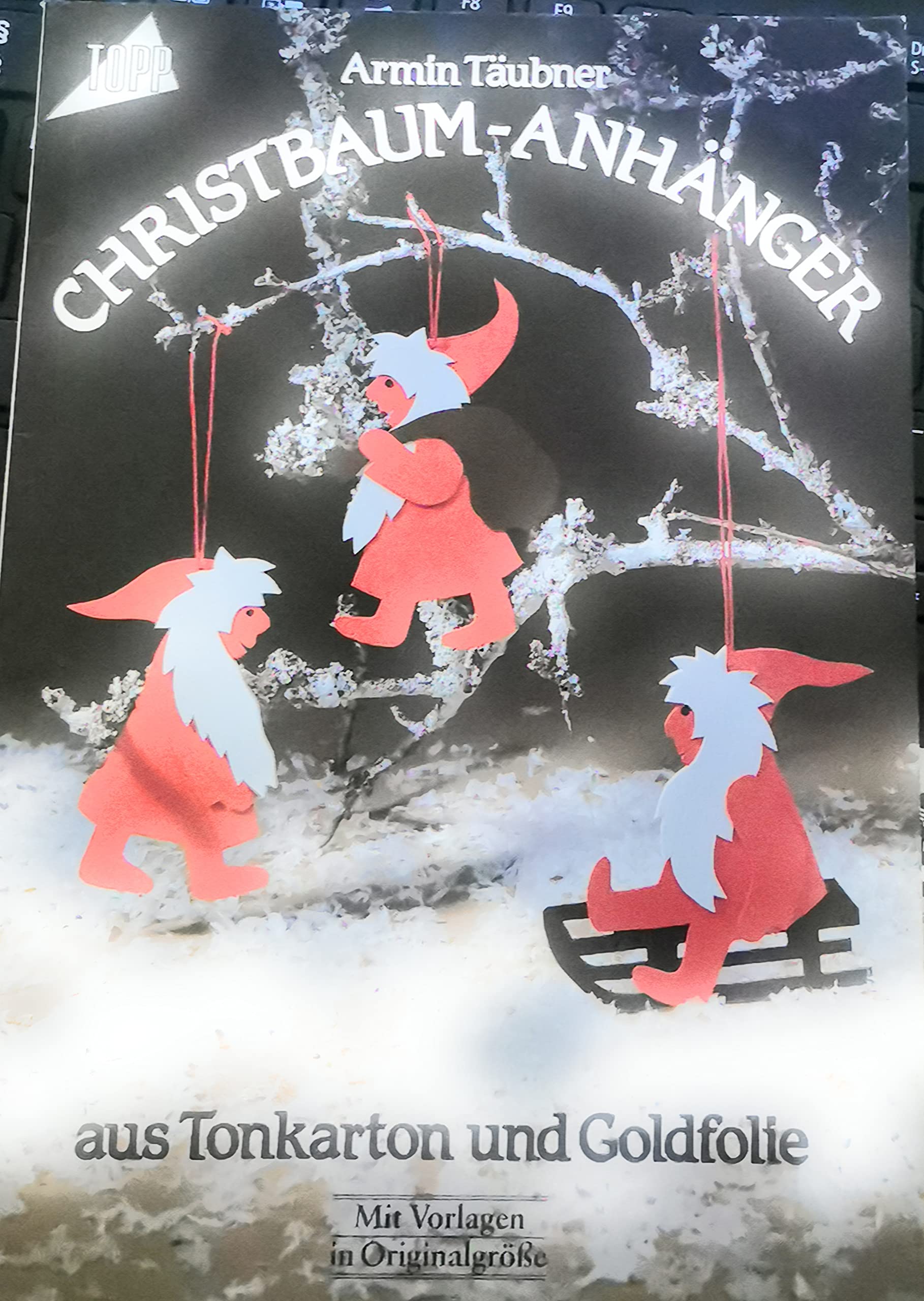 Christbaum-Anhänger aus Tonkarton und Goldfolie Hobbies & Crafts