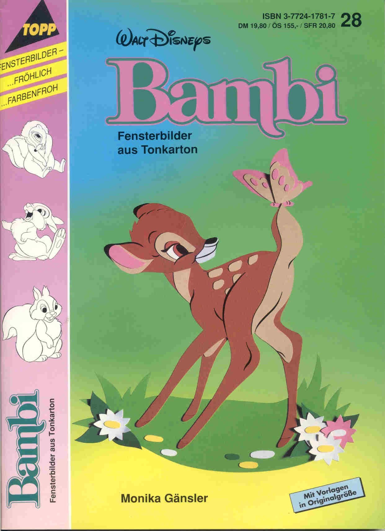 Bambi (Disney): Fensterbilder aus Tonkarton Hobbies & Crafts