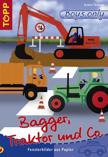 Bagger, Traktor und Co.: Fensterbilder aus Papier Hobbies & Crafts