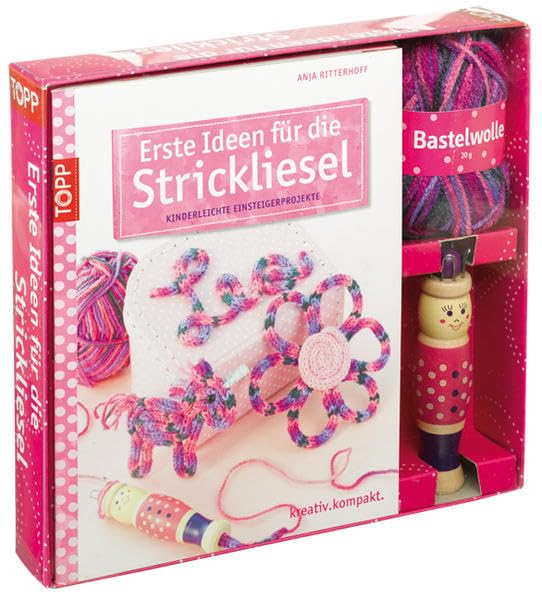 Kreativ-Set: Erste Ideen für die Strickliesel: 24 x 19,5 x 4,5 cm, mit Wollknäuel (20g), Strickliesel, Stricknadel + Buch (32 Seiten, Softcover) Non-fiction