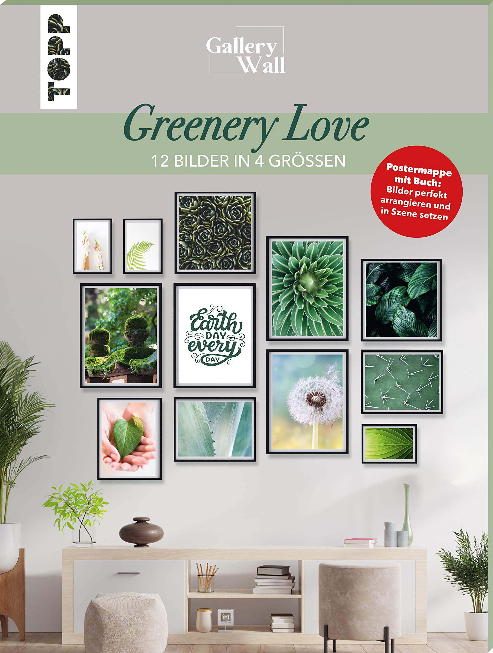 Gallery Wall "Greenery Love". 12 Bilder in 4 Größen Posters