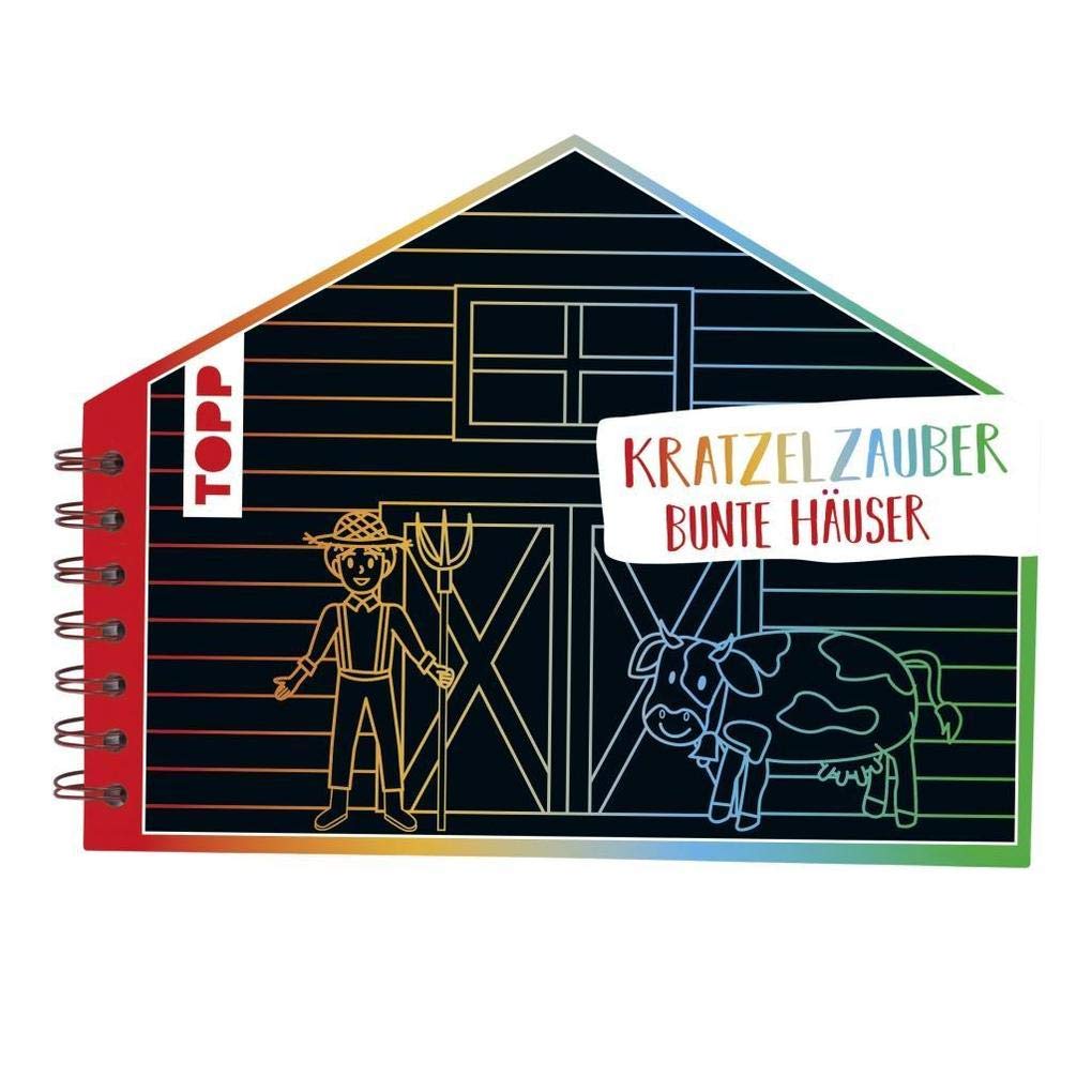 Kratzelzauber Bunte Häuser (Kratzelbuch in Hausform) Leisure, Home & Garden
