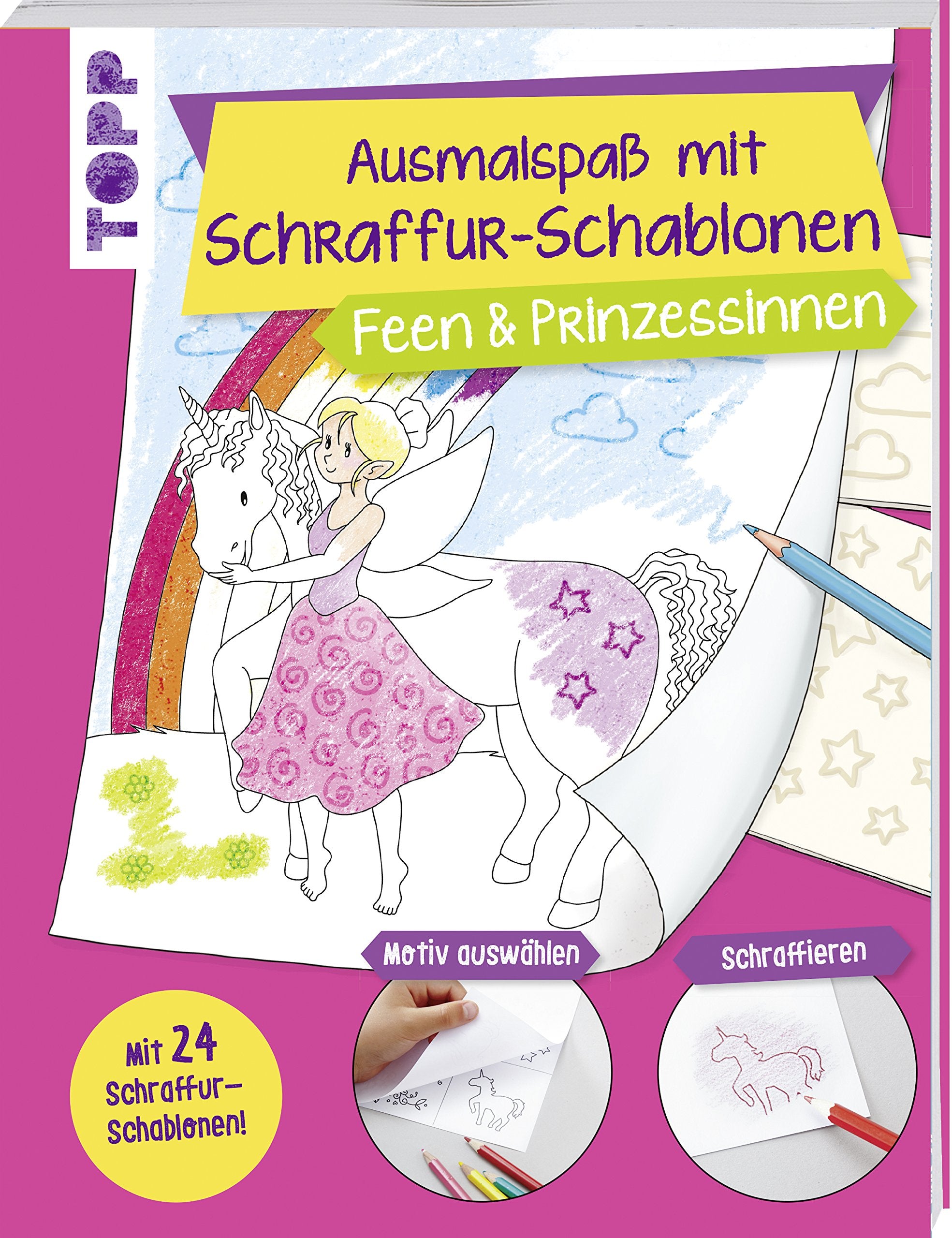 Ausmalspaß mit Schraffur-Schablonen Feen und Prinzessinnen Hobbies & Crafts