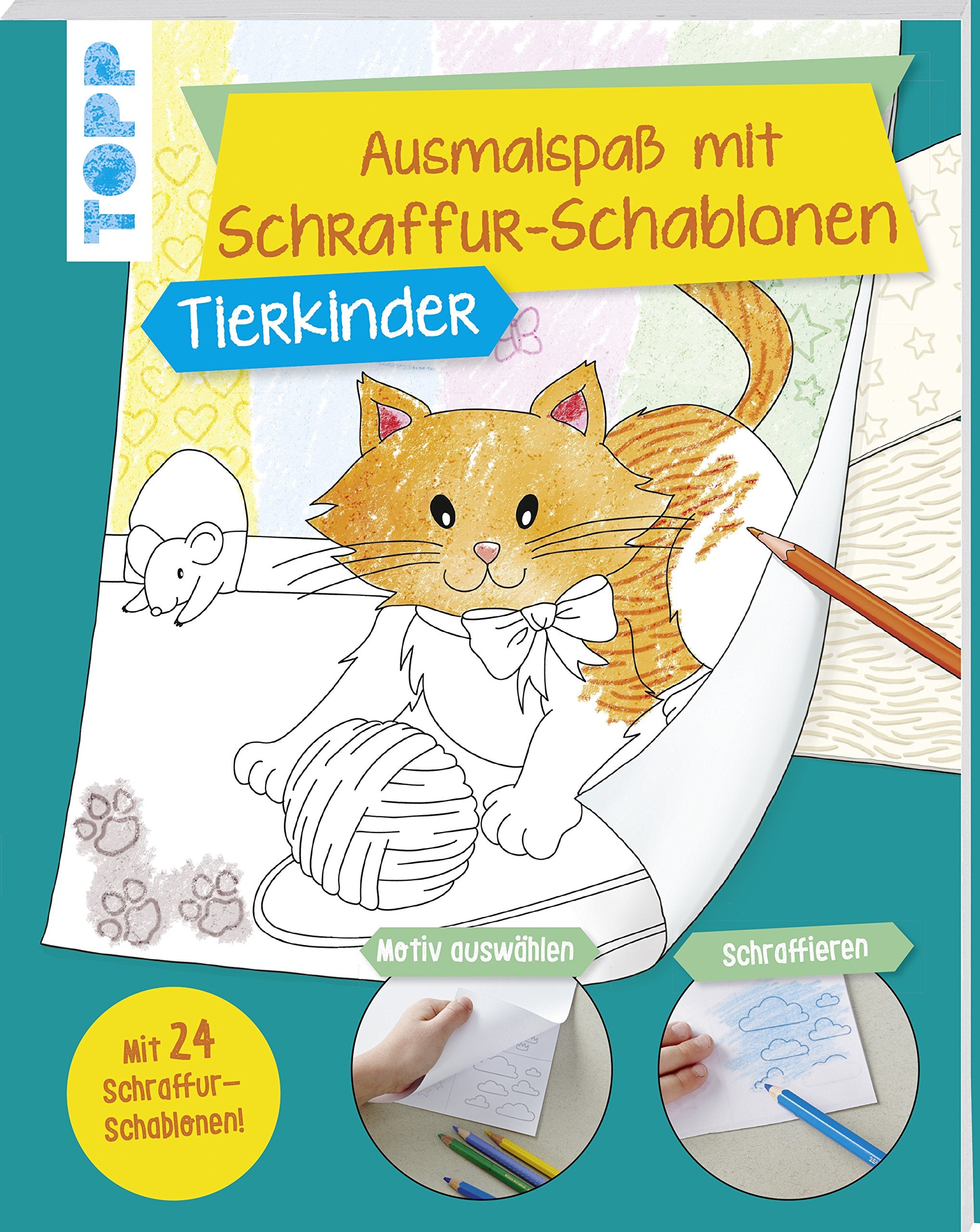 Ausmalspaß mit Schraffur-Schablonen Tierkinder: Mit 24 tollen Schraffurmustern Hobbies & Crafts
