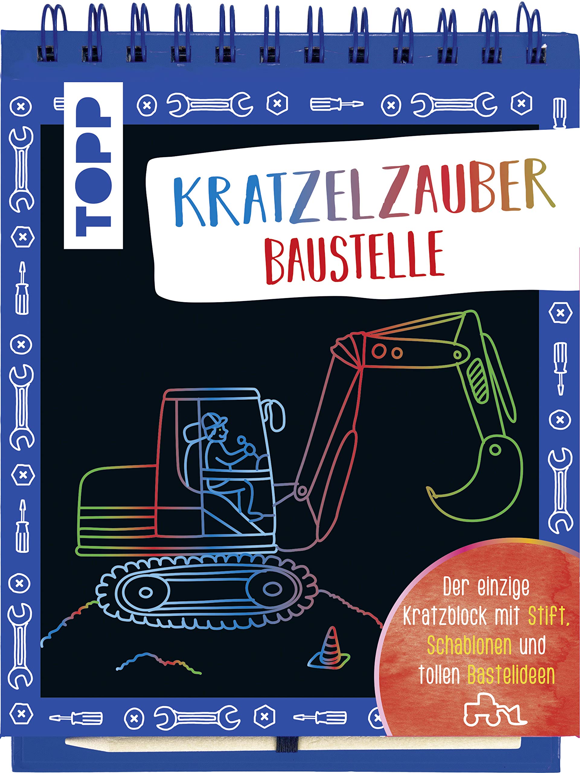 Kratzelzauber Baustelle: Der einzige Kratzblock mit Stift, Schablonen und tollen Bastelideen Posters