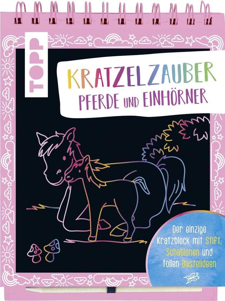 Kratzelzauber Pferde und Einhörner: Der einzige Kratzblock mit Stift, Schablonen und tollen Bastelideen Leisure, Home & Garden