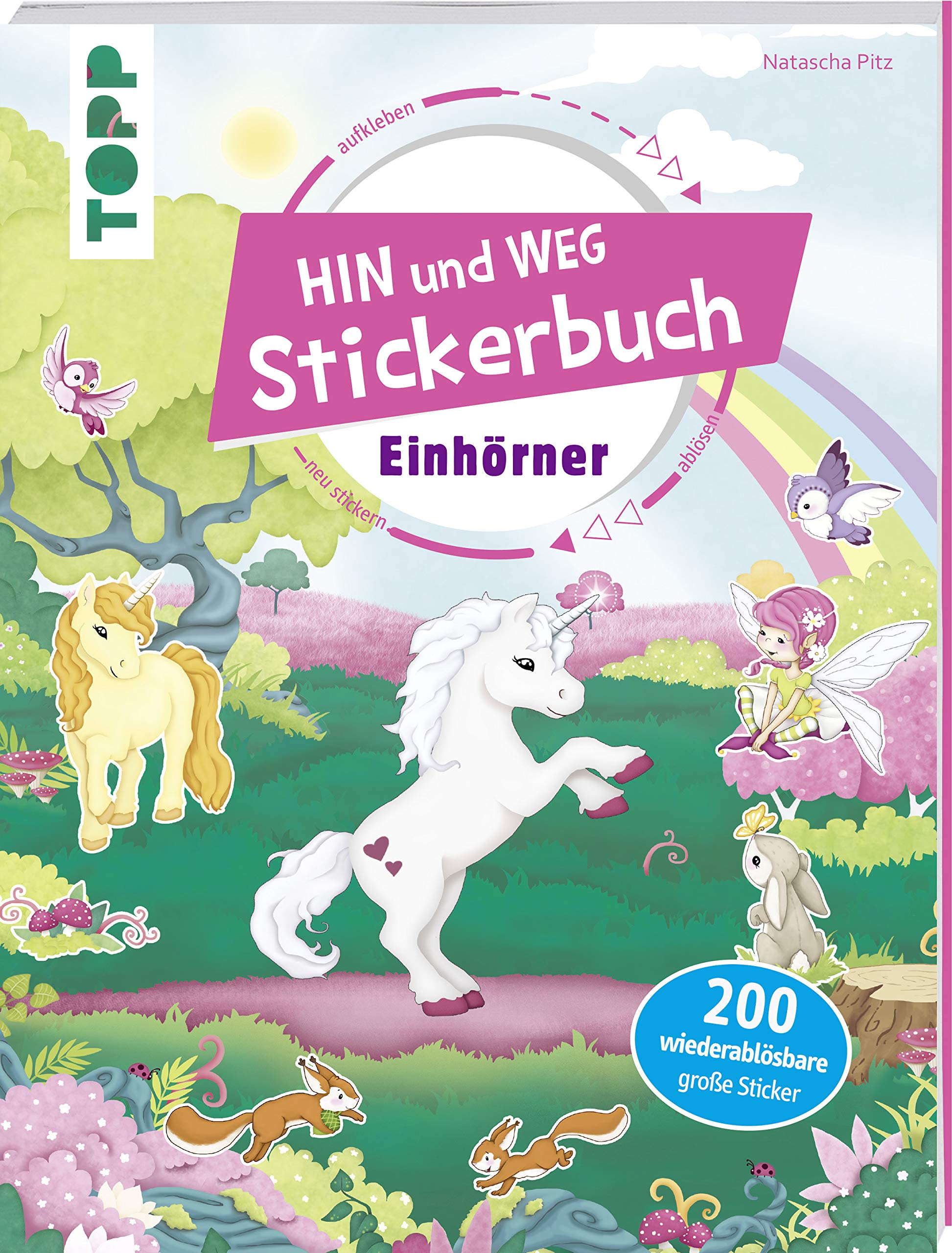 Das Hin-und-weg-Stickerbuch. Einhörner book