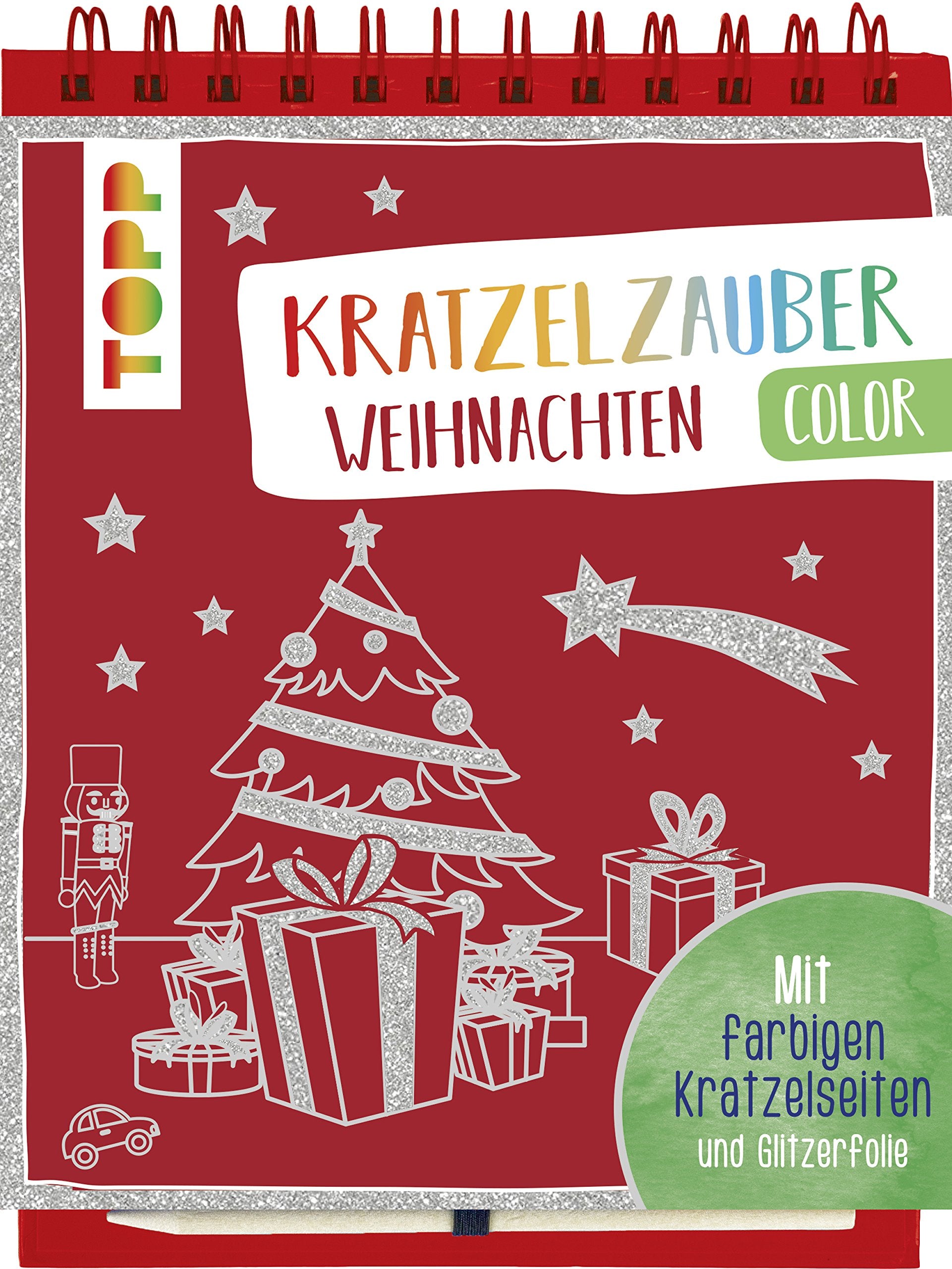 Kratzelzauber Color Weihnachten: Mit farbigen Kratzelseiten und Glitzerfolie Leisure, Home & Garden