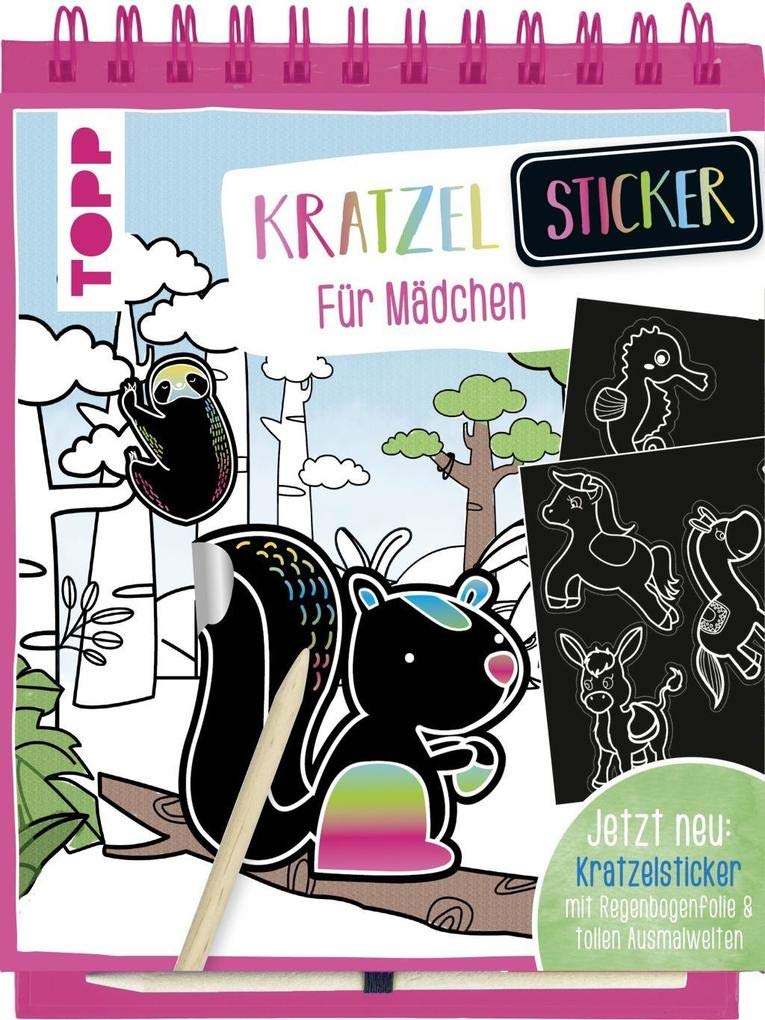 Kratzel-Stickerbuch für Mädchen Hobbies & Crafts
