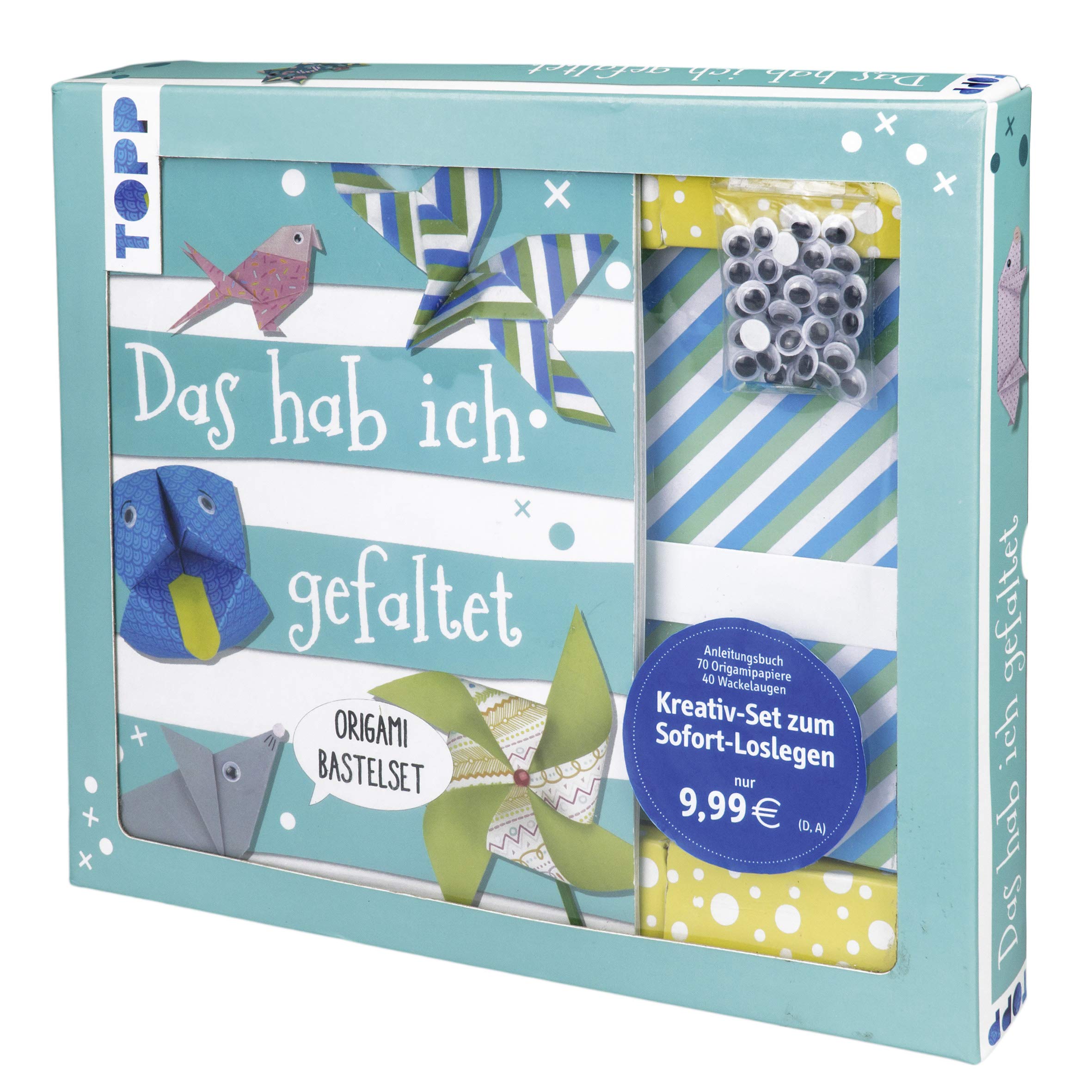 Kreativ-Set Das hab ich gefaltet: Buch mit 40 Wackelaugen und 70 Faltblättern in 14 Motiven (Buch plus Material) Hobbies & Crafts