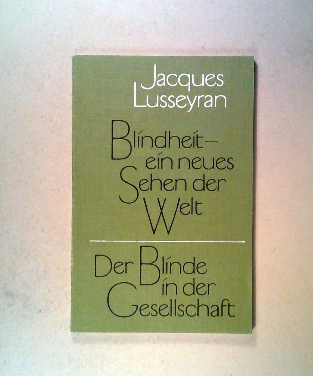 Blindheit - ein neues Sehen der Welt. Der Blinde in der Gesellschaft: Zwei Vorträge Politics & History