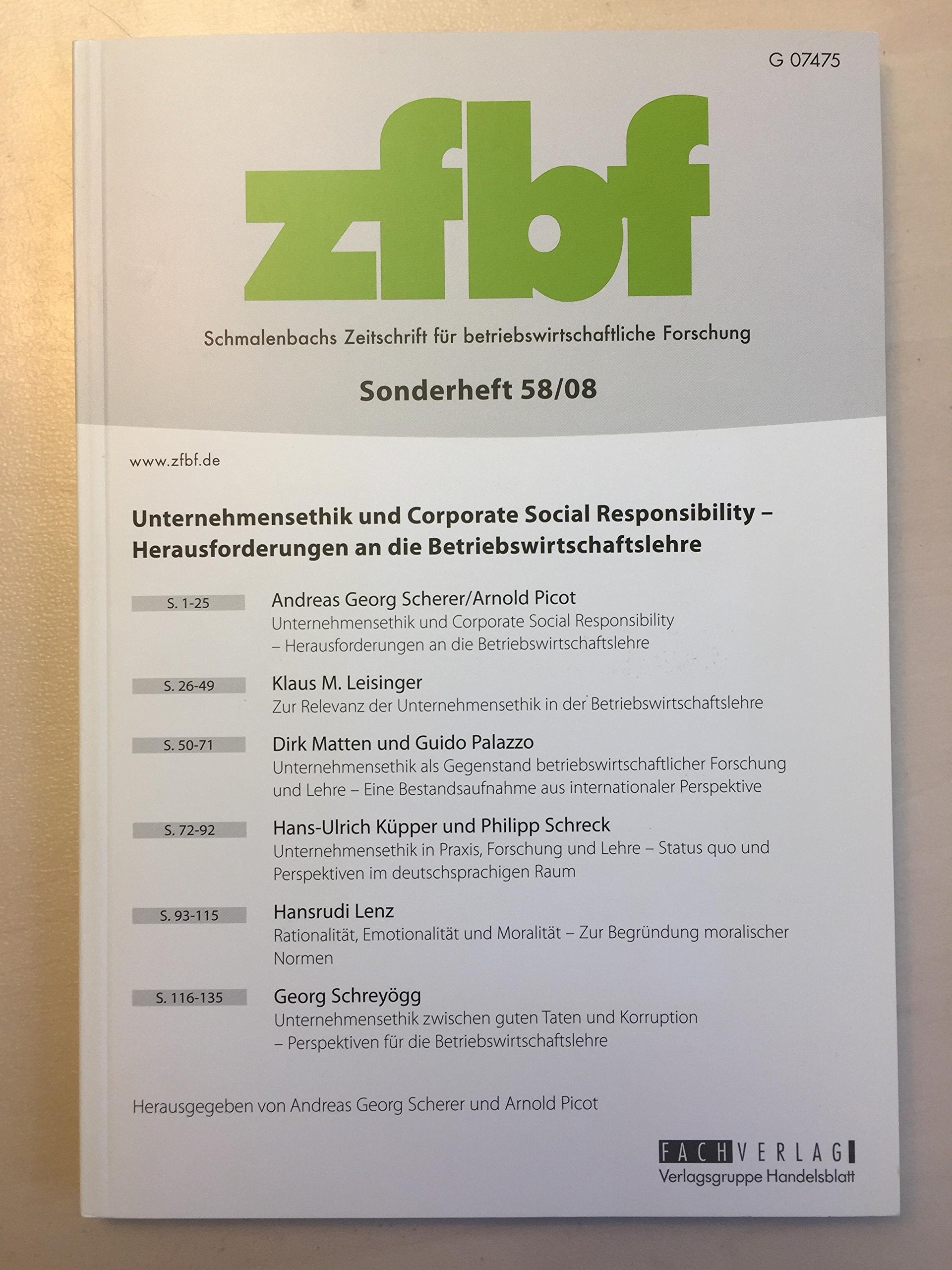 Unternehmensethik und Corporate Social Response: Herausfordrungen an die Betriebswirtschaftslehre Law