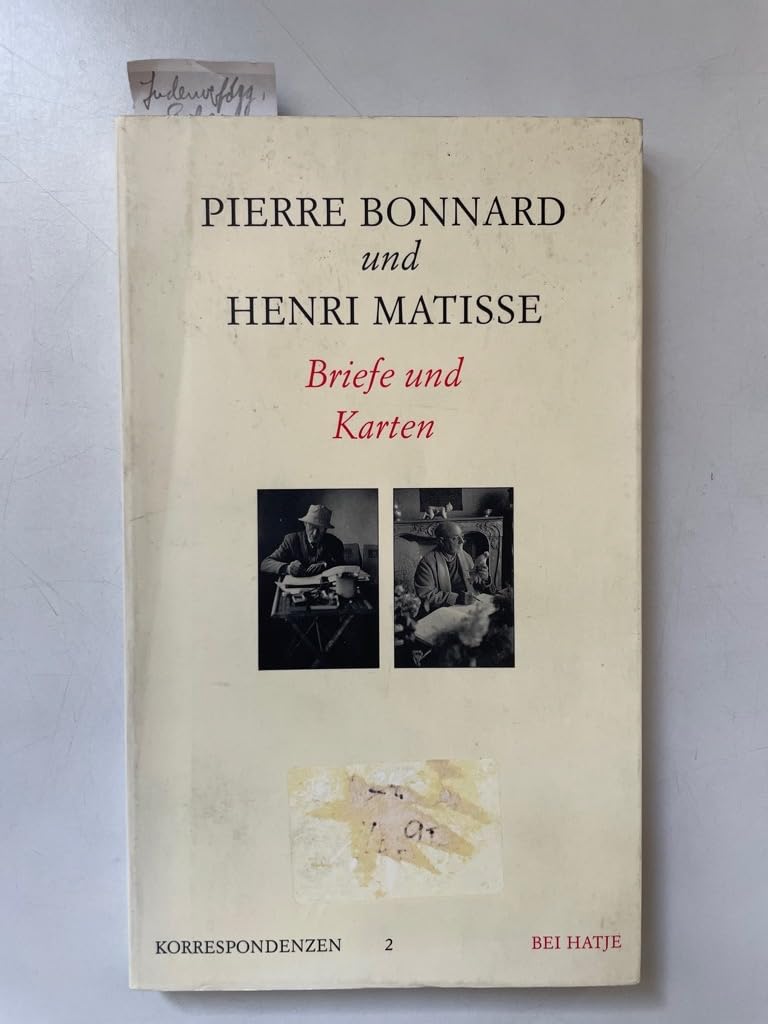 BONNARD UND MATISSE BRIEFE Essays & Short Stories