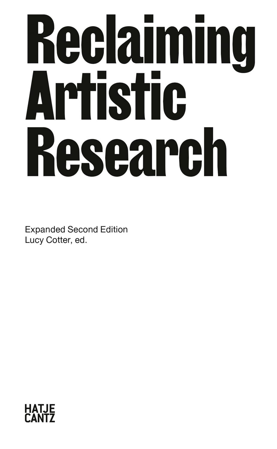 Product Image: Reclaiming Artistic Research: Expanded Second Edition