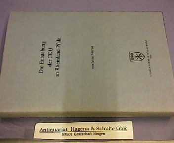 Die Entstehung der CDU in Rheinland-Pfalz: Diss. Books