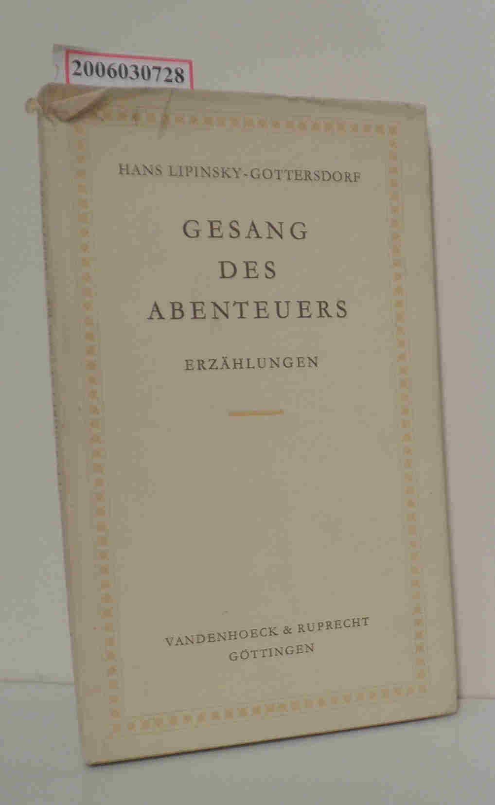 Gesang des Abenteuers. Erzählungen Books