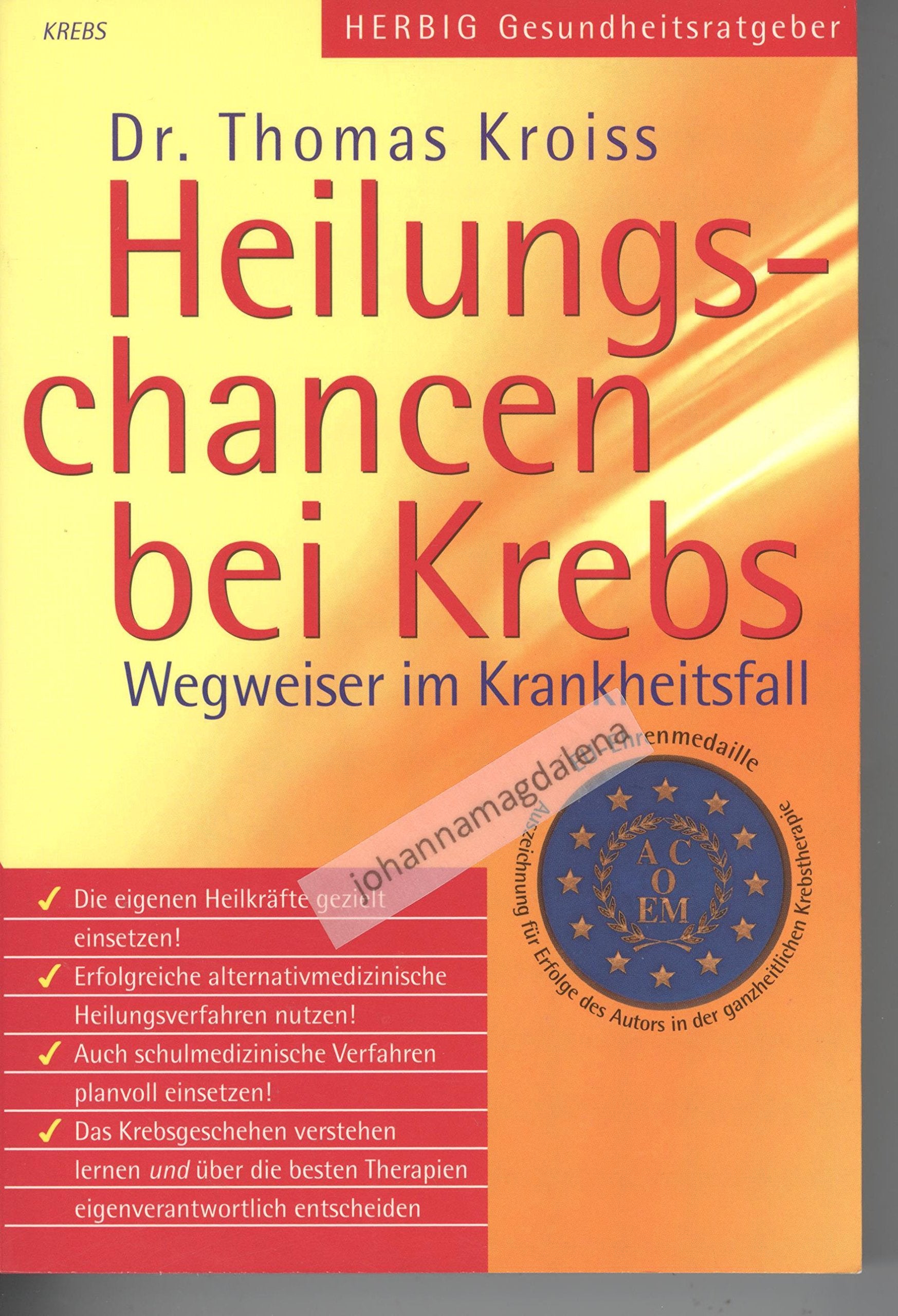 Product Image: Heilungschancen bei Krebs