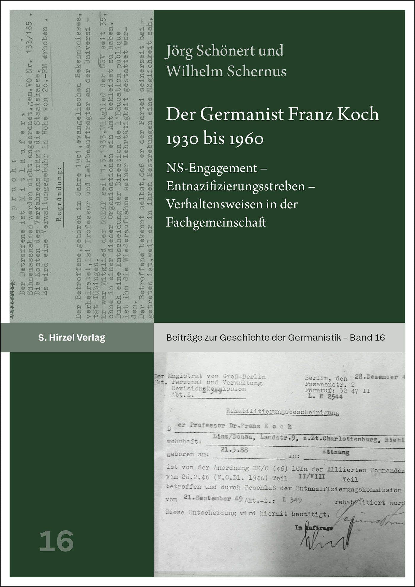 Der Germanist Franz Koch 1930 bis 1960 Contemporary literature