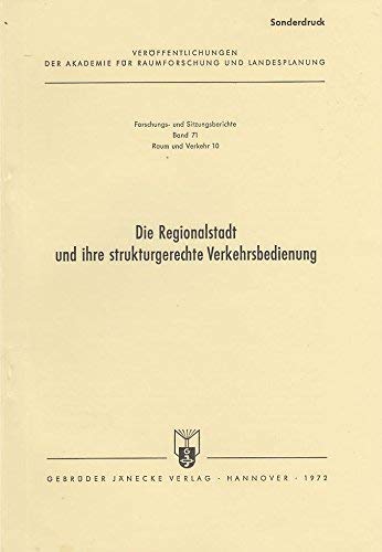 Die Regionalstadt und ihre strukturgerechte Verkehrsbedienung Books