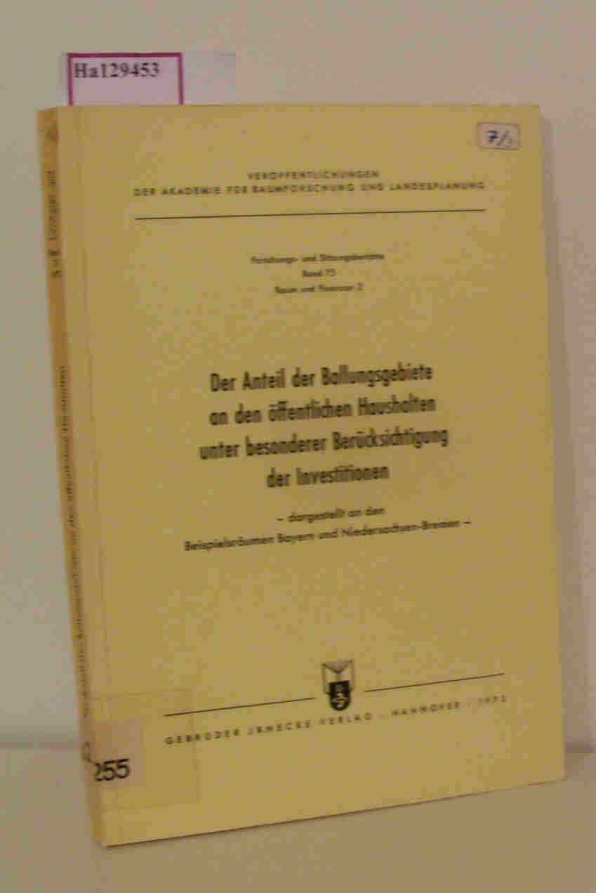 Der Anteil der Ballungsgebiete an den öffentlichen Haushalten unter Books