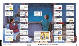 Wir warten auf Weihnachten: Text-Türchen-Adventskalender mit der Weihnachtsgeschichte Calendars