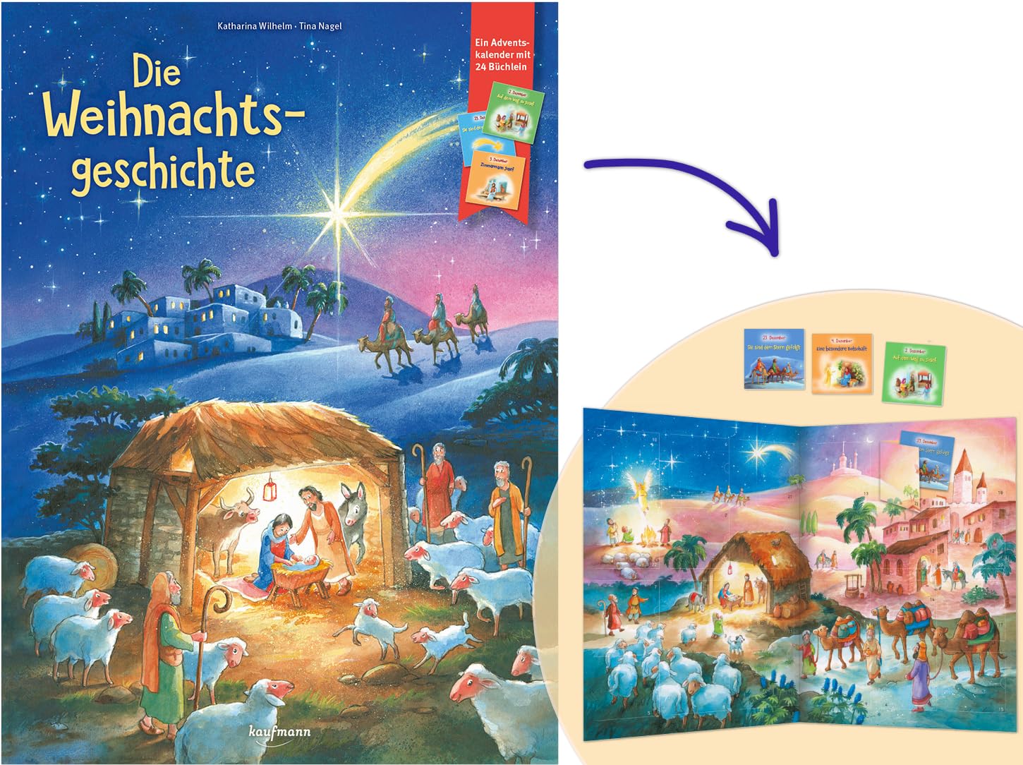 Die Weihnachtsgeschichte: Ein Adventskalender mit 24 Büchlein (Adventskalender mit Geschichten für Kinder: Mit 24 Mini-Büchern) Calendars